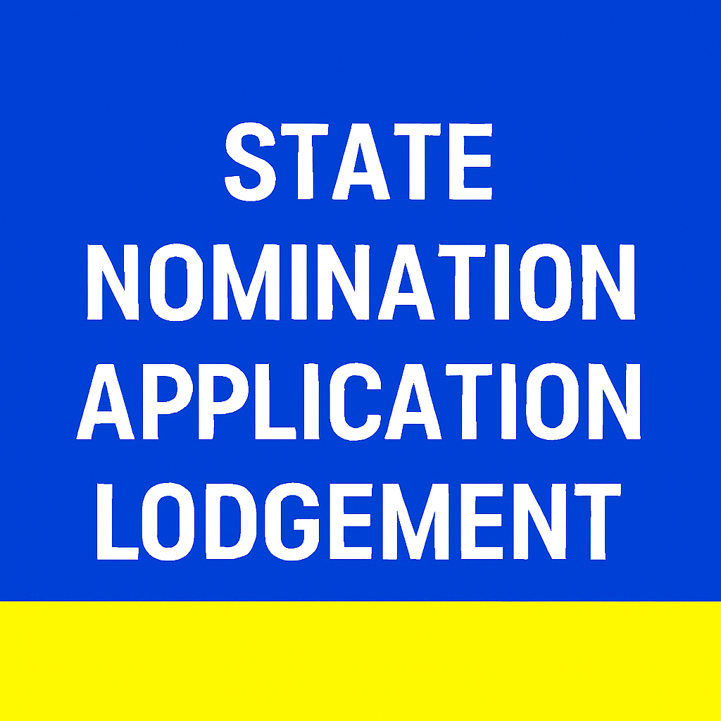 State Nomination Application Lodgement 