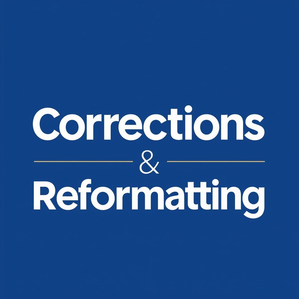 Corrections & Reformatting 